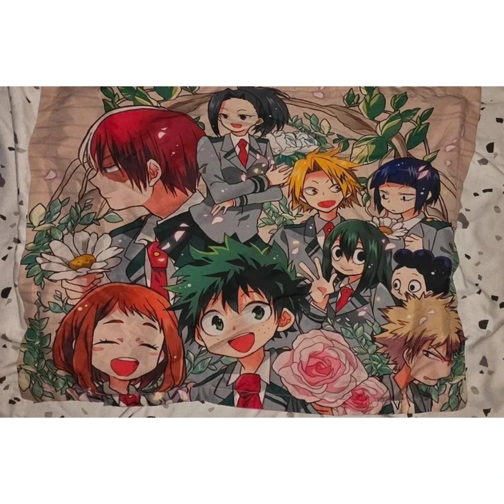 My Hero Academia 2-Piece Duvet Cover Bedding Set Pink Anime Deku 90x90